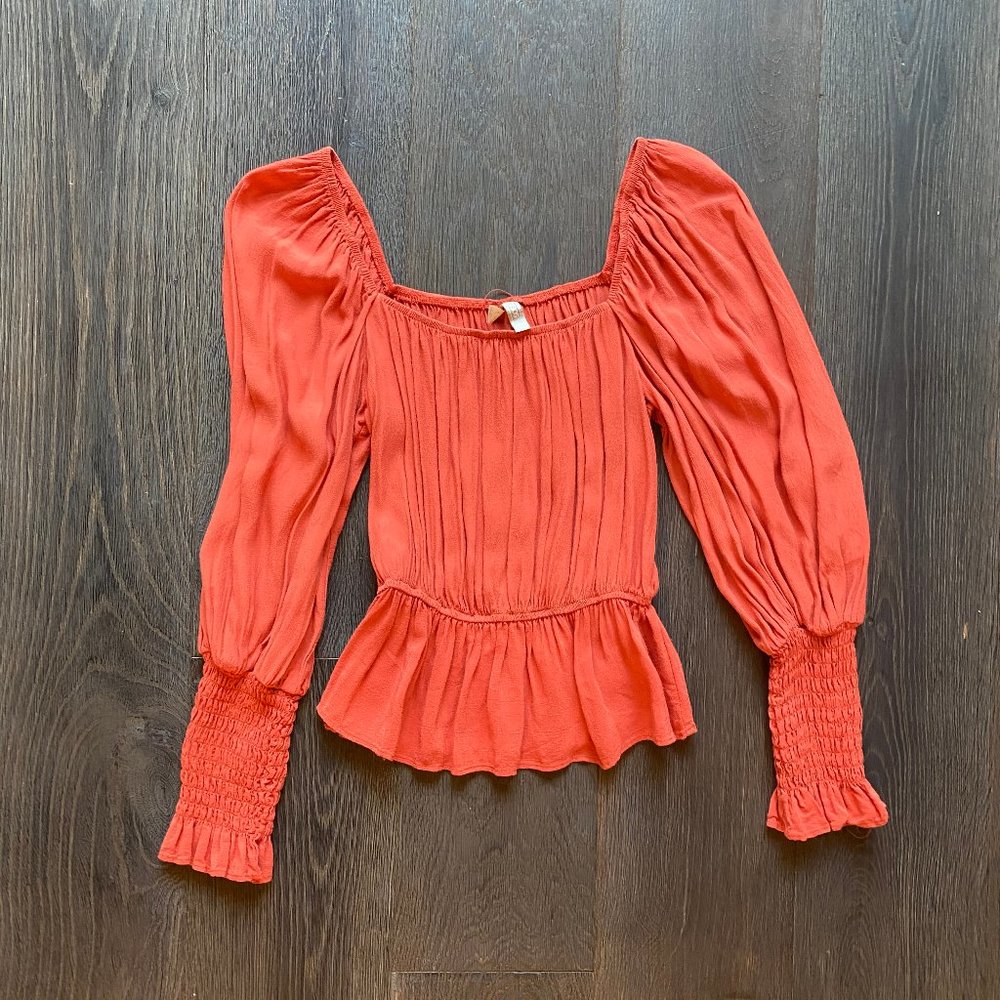 Long Sleeve Square Neck Top